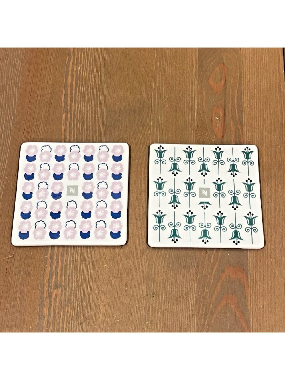 TWO Nespresso Ceramic Coasters Made in Portugal #2039 Limited Edition Promo Gift